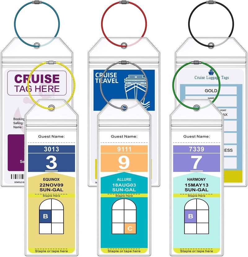 Maloun 6 Pack Clear Cruise Luggage Tags for Royal Caribbean and Celebrity, Carnival, MSC, Costa, NCL & Princess Cruise Ships, Must-Have Cruise Travel Essentials for 2025-2026 - Image 1